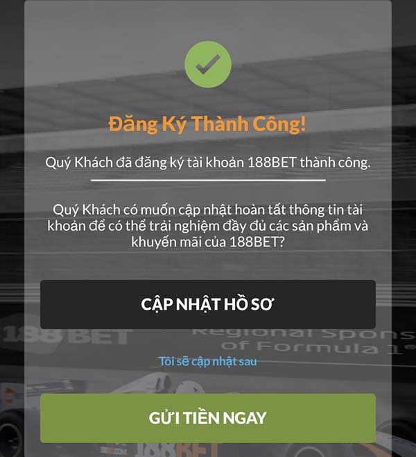 Đăng ký 188bet nhận 88k